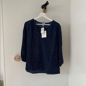 *NWT* Joie Navy Patterned Blouse